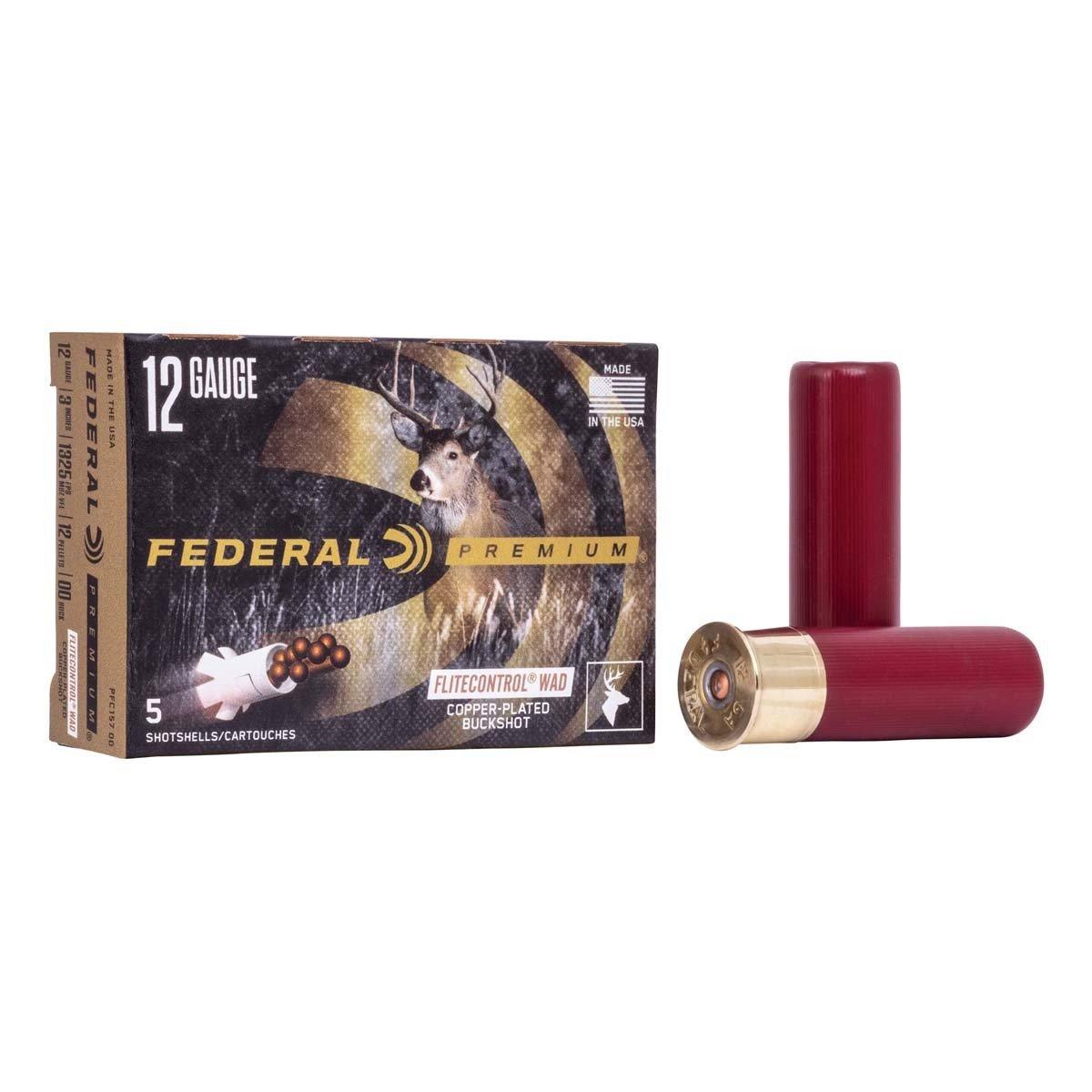 Federal Buckshot with Flitecontrol Wad 12 Gauge Shotshells 5 Round Box