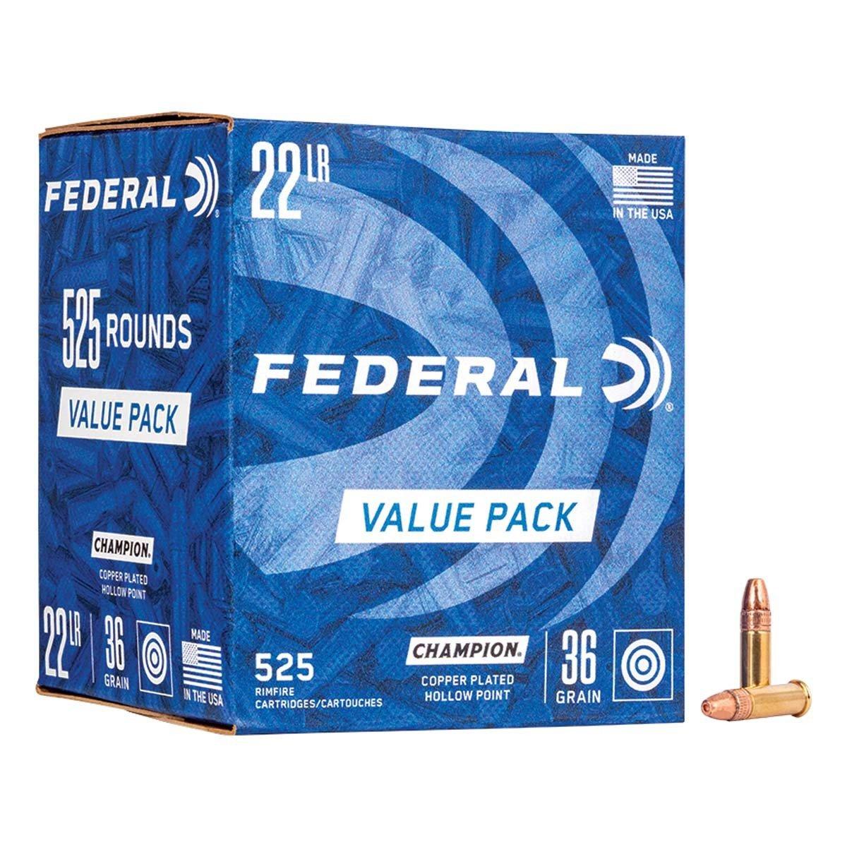 Federal Champion Training Hollow Point 525 Round Value Pack 22 Long ...