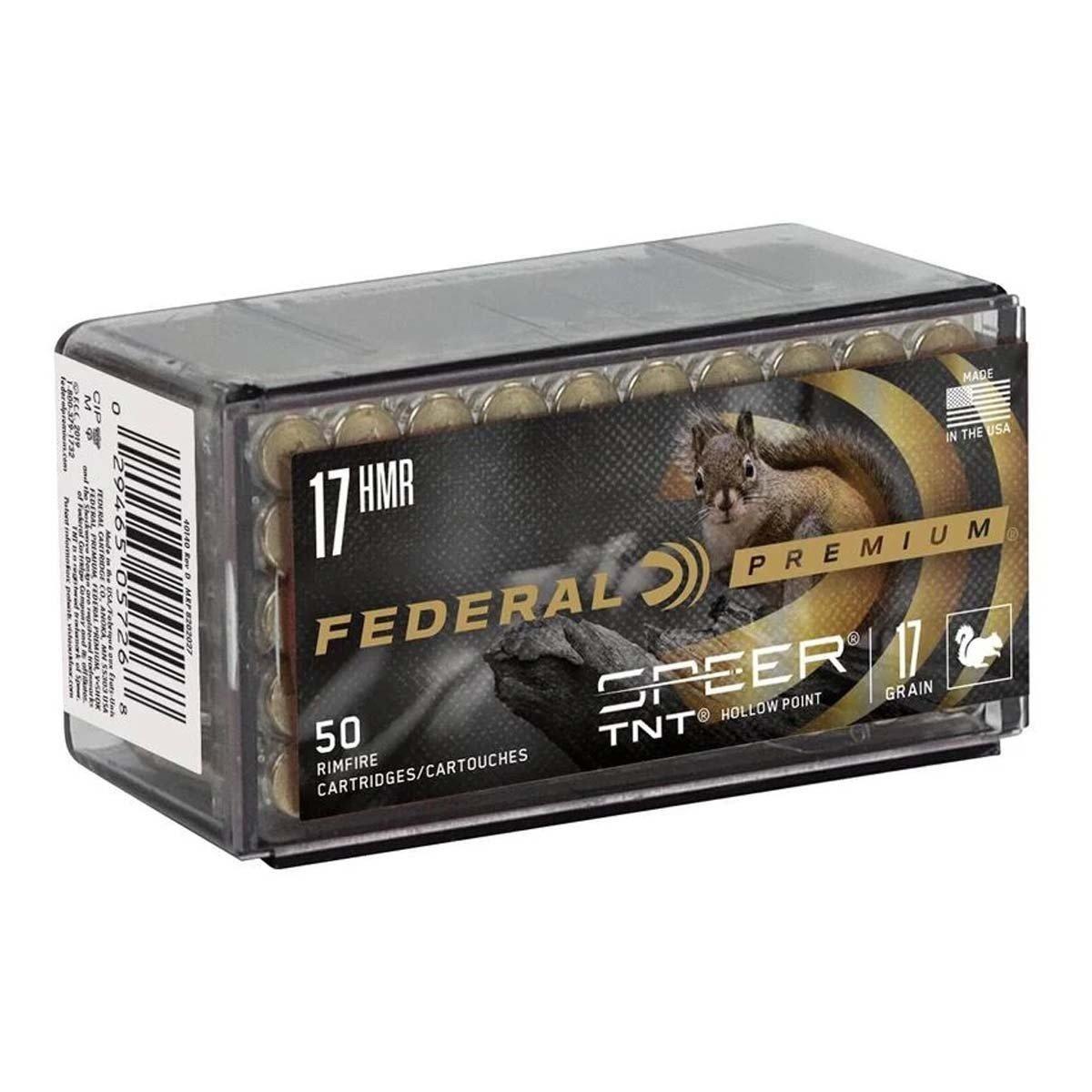 Federal Speer TNT HP 17 HMR Rimfire Ammunition 50 Round Box