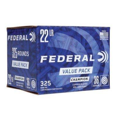 Federal Champion Training Value Pack 22 Long Rifle Rimfire Ammunition 325 Round Box