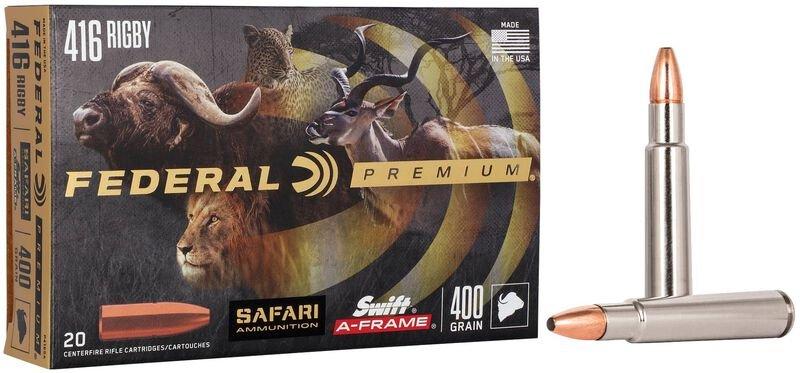 Federal Safari Swift A-Frame 416 Rigby Rifle Ammunition 20 Round Box