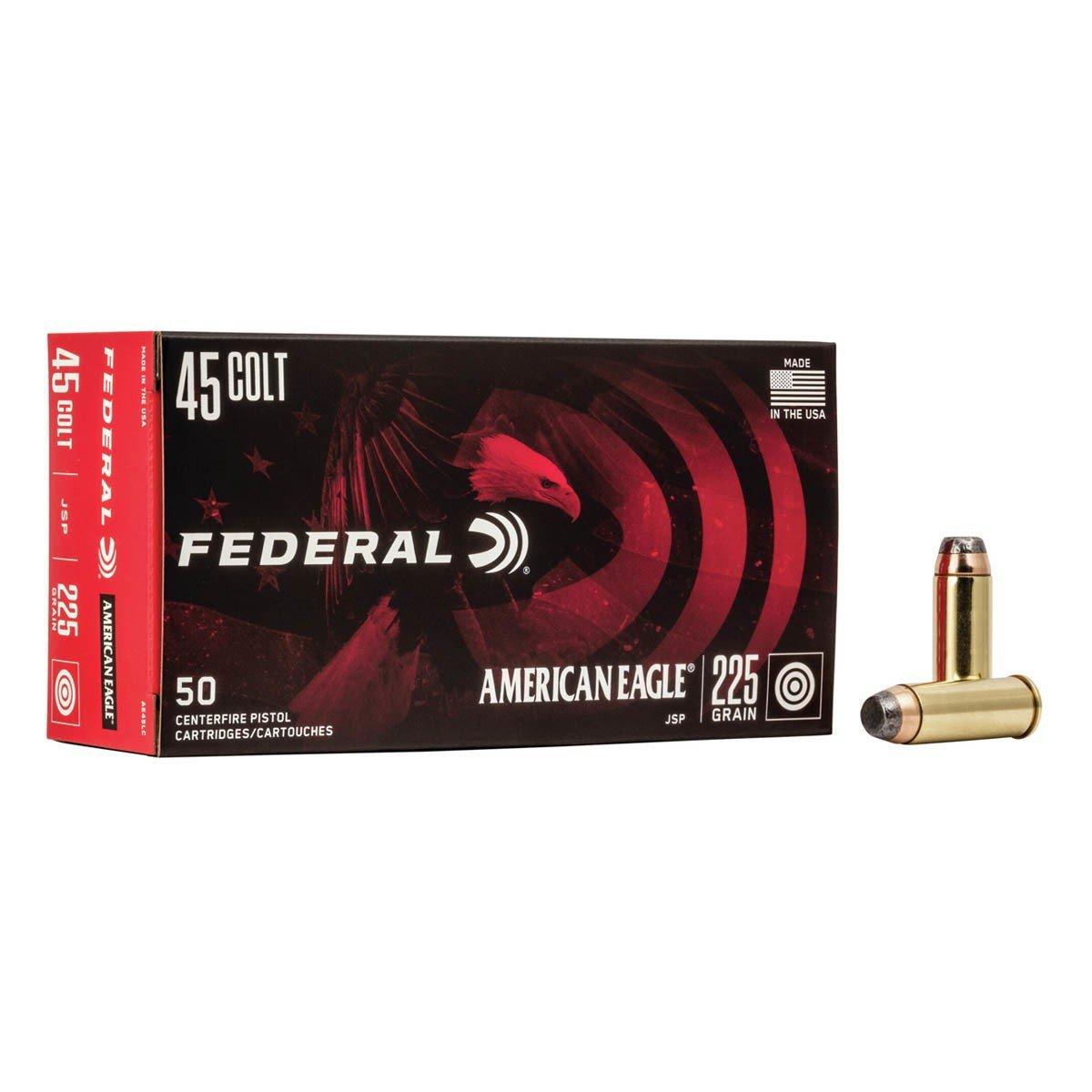 Federal American Eagle JSP 45 Long Colt Handgun Ammunition 50 Round Box