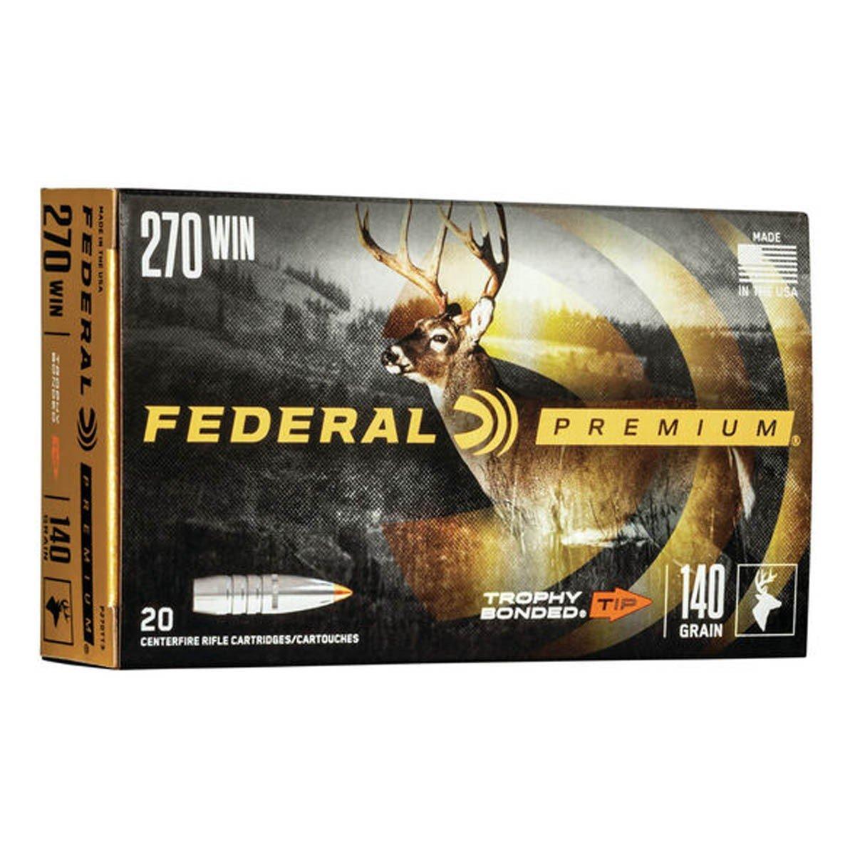 Federal Premium Trophy Bonded Tip 270 Winchester Rifle Ammunition 20 Round Box