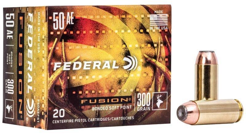 Federal Fusion Handgun 50 AE Handgun Ammunition 20 Round Box