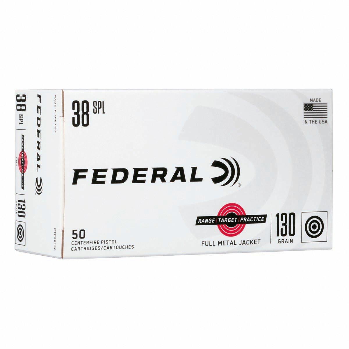Federal Range Target Practice FMJ 38 Special Handgun Ammunition 50 Round Box