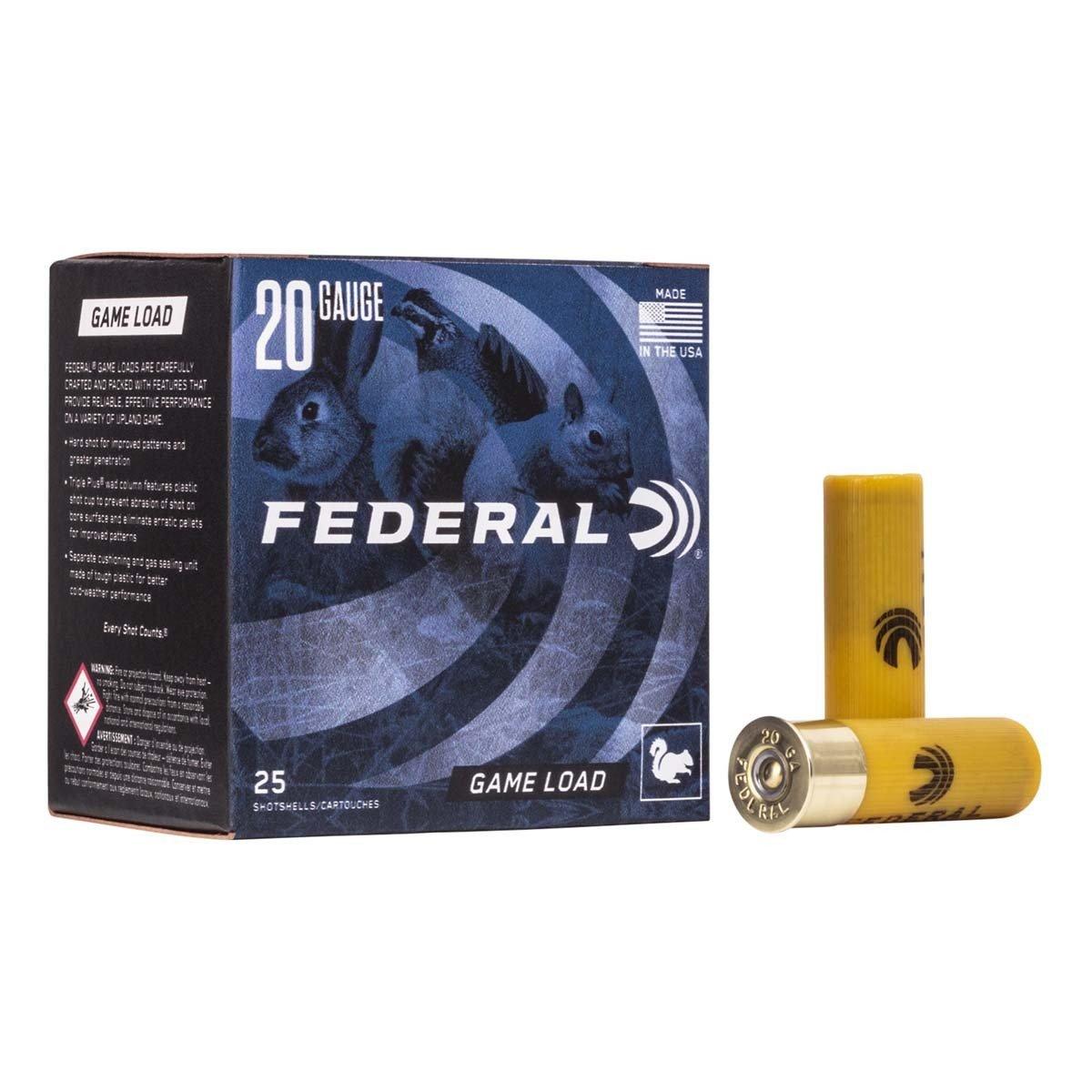 Federal Game Load Upland 20 Gauge Shotshells 25 Round Box