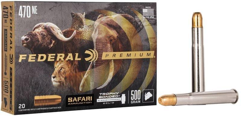 Federal Safari Trophy Bonded Sledgehammer Solid 470 Nitro Express Rifle Ammunition 20 Round Box