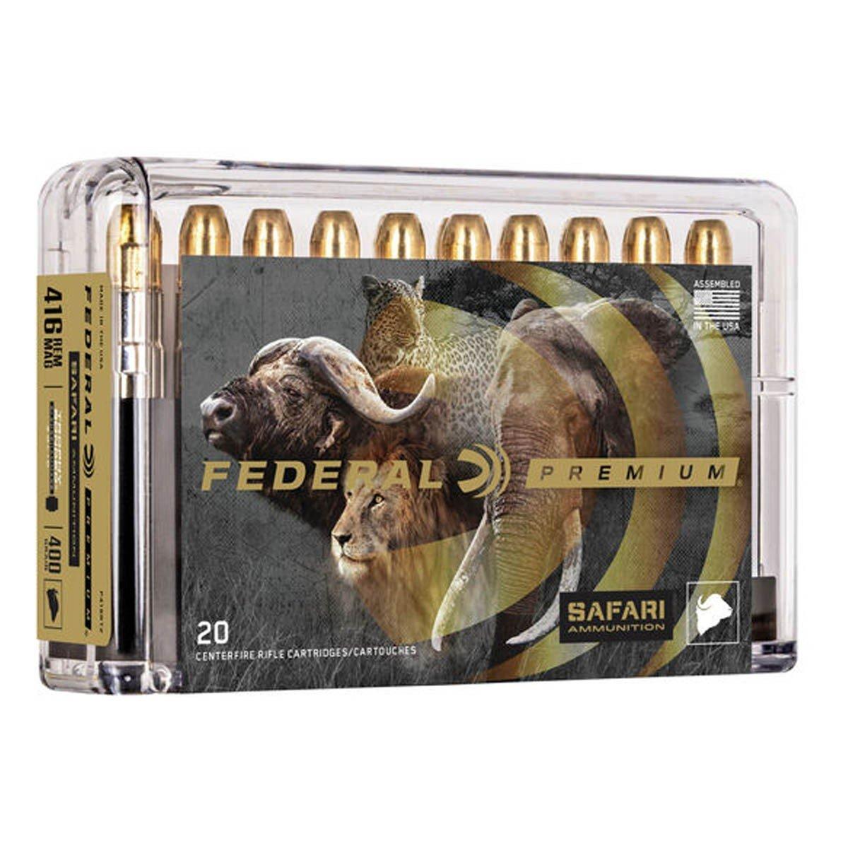 Federal Trophy Bonded Sledgehammer Solid 416 Remington Magnum Rifle Ammunition 20 Round Box