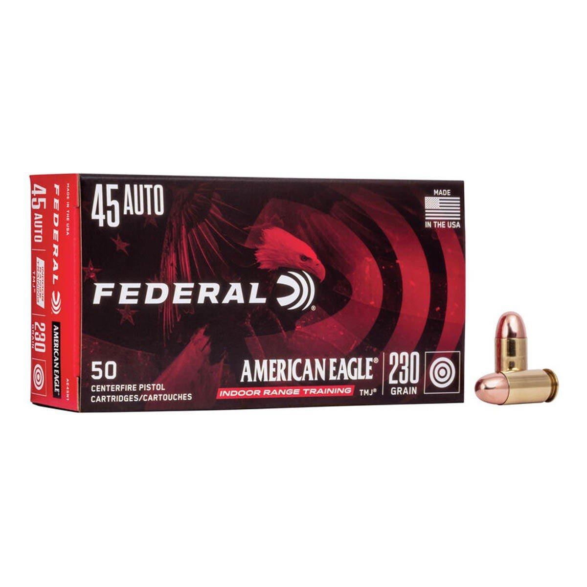 Federal American Eagle Indoor Range Training TMJ 45 ACP Handgun ...