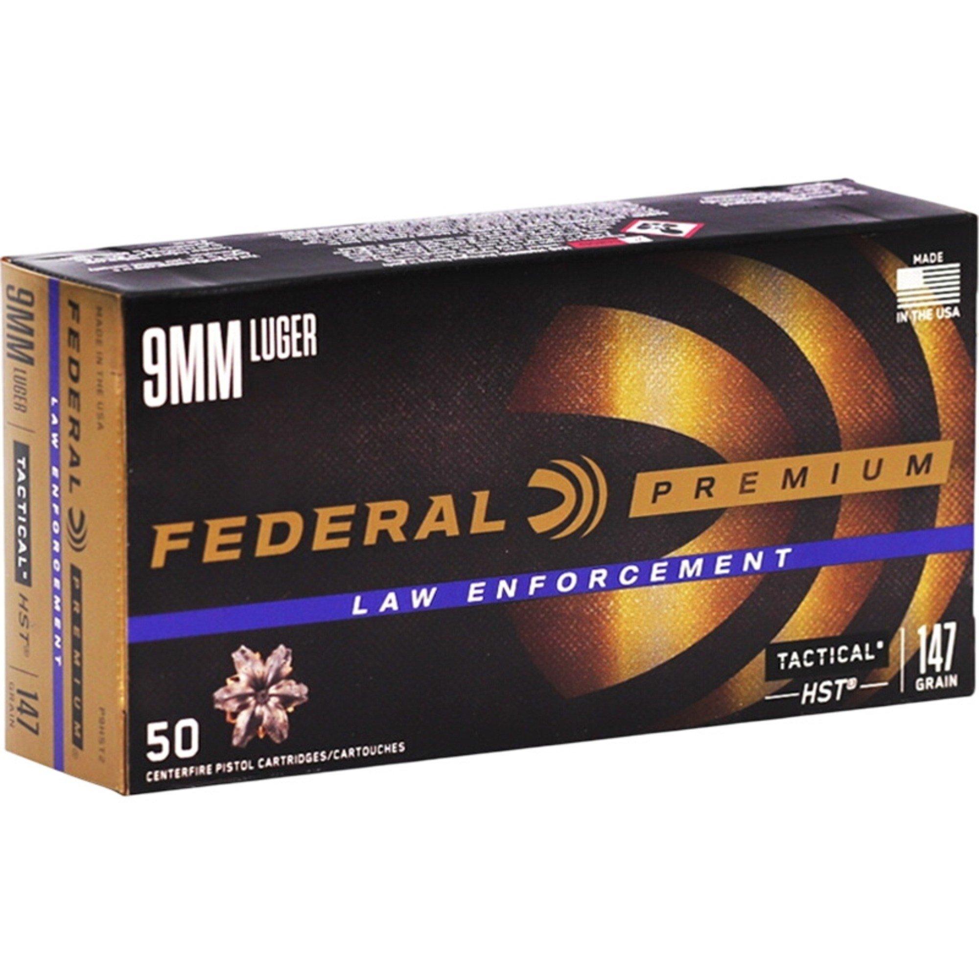 Federal Law Enforcement HST 9mm Handgun Ammunition 50 Round Box
