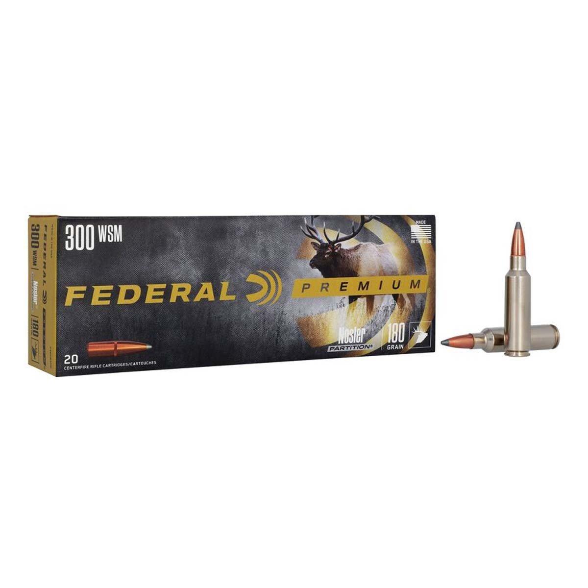 Federal Premium Nosler Partition 300 Winchester Short Magnum Rifle Ammunition 20 Round Box