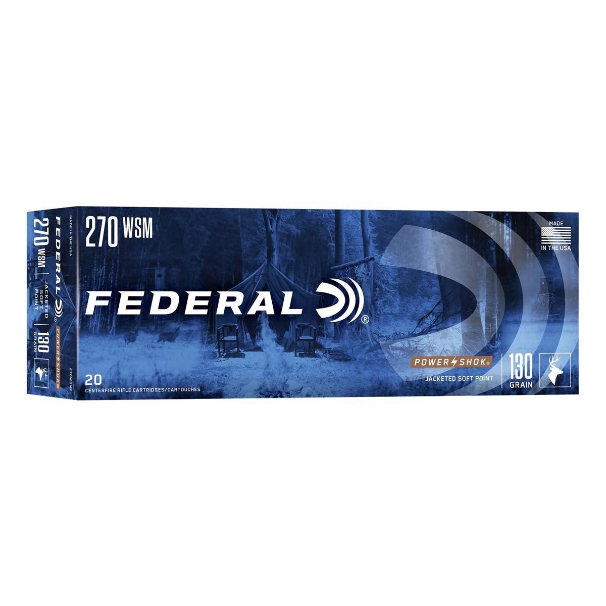 Federal Power Shok 270 WSM Rifle Ammunition 20 Round Box