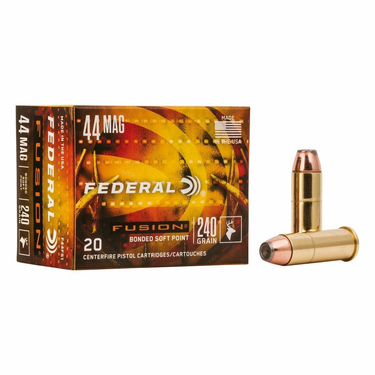 Federal Fusion 44 Remington Magnum Handgun Ammunition 20 Round Box