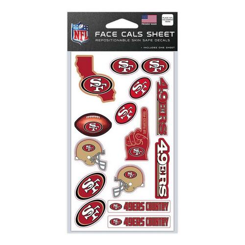 Wincraft San Francisco 49ers Facecal 4"x7" Face Cals Sheet - Primary Image