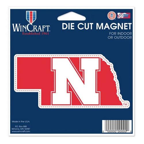 Wincraft Nebraska Cornhuskers State Shape Logo Die Cut Magnet - Primary Image
