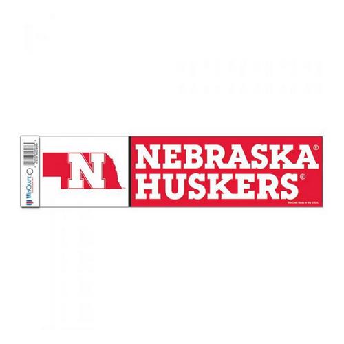Wincraft Nebraska Cornhuskers 3"x12" Bumper Sticker - Primary Image