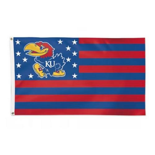 Wincraft Kansas Jayhawks Stars and Stripes 3'x5' Deluxe Flag - Primary Image
