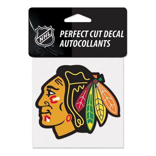 Wincaft Chicago Blackhawks 4"x4" Perfect Cut Decal - Primary Image