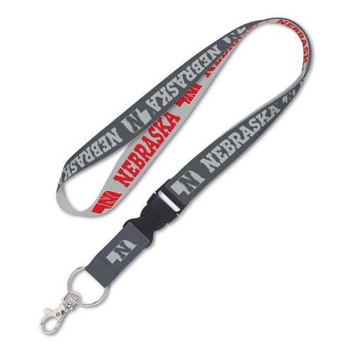 Wincraft Nebraska Cornhuskers Charcoal Lanyard - Primary Image