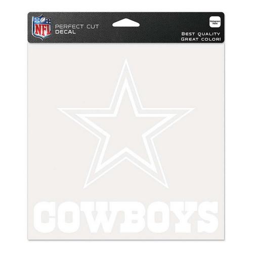 Wincraft Dallas Cowboys 8"x8" Perfect Cut White Decal - Primary Image