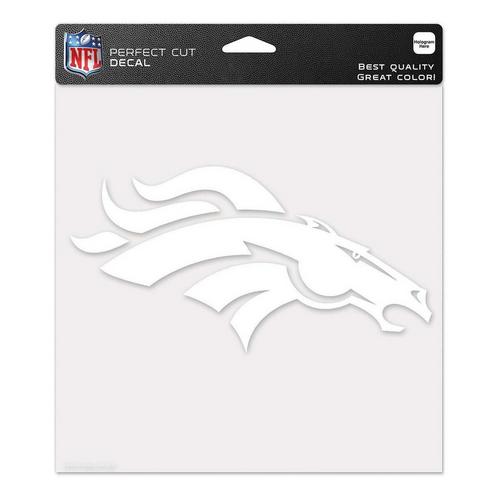 Wincraft Denver Broncos 8"x8" Perfect Cut White Decal - Primary Image
