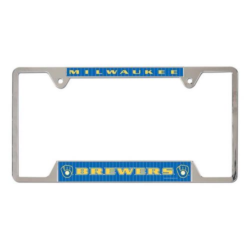 Wincraft Milwaukee Brewers Striped Metal License Plate Frame - Primary Image