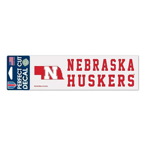 Wincraft Nebraska Cornhuskers 3"x10" Perfect Cut Decal - Primary Image