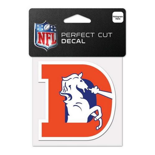 Wincraft Denver Broncos 4"x4" Retro Perfect Cut Decal - Primary Image