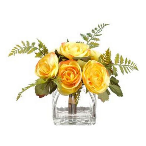 Allstate Floral Ranunculus/Fern in Glass Vase - Primary Image