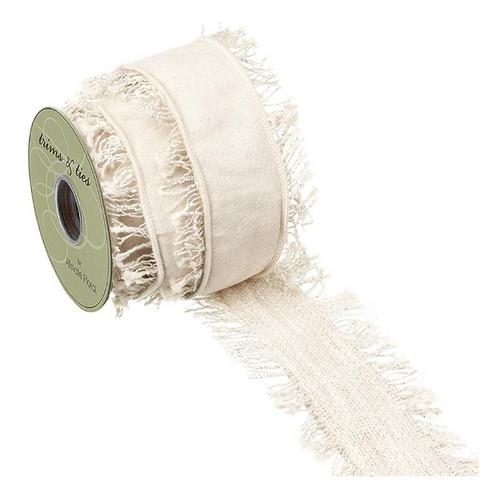 Allstate Floral 5yd Fringed Canvas Ribbon - Primary Image