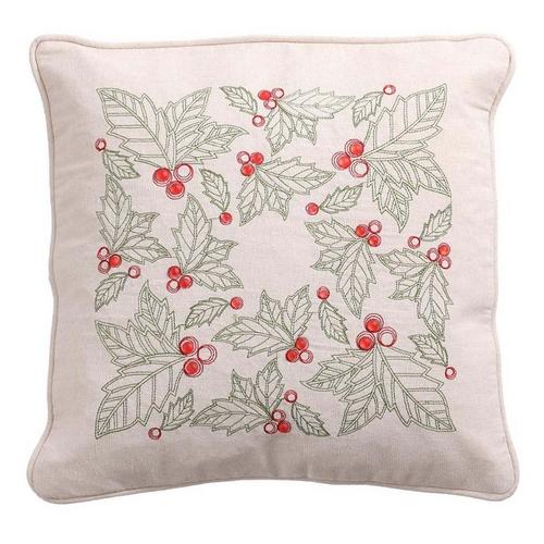 Allstate Floral 16in Rhinestone Embroidered holly Pillow - Primary Image