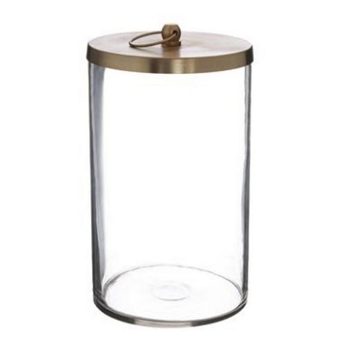 Allstate Floral Glass Jar with Metal Gold Lid - Primary Image