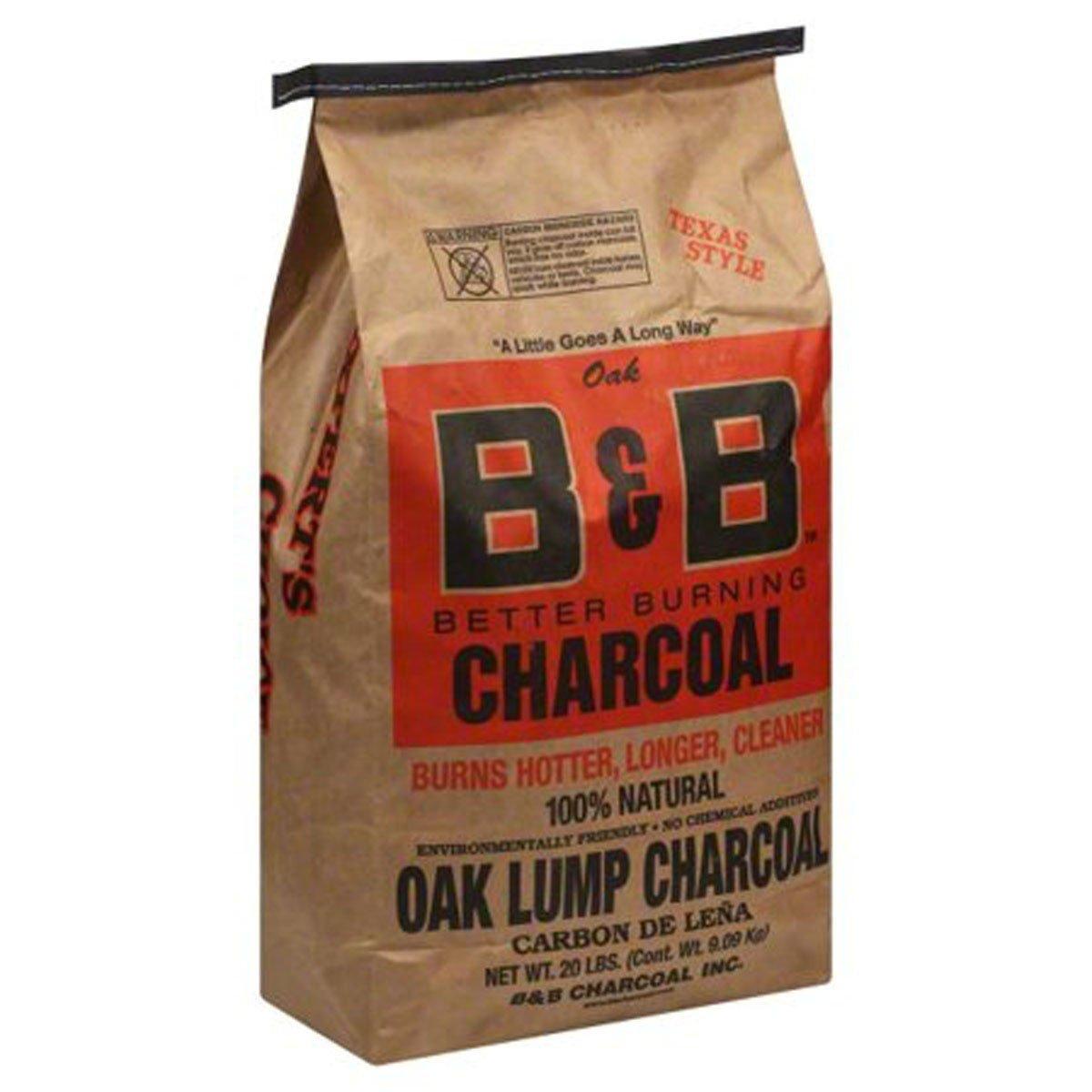 B&B Charcoal All Natural Oak Hardwood Lump Charcoal 20 lb - B&B Charcoal