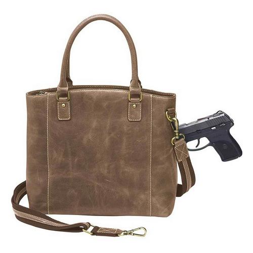 Gun Tote'n Mamas Concealed Carry Distressed Leather Tote Purse - Primary Image