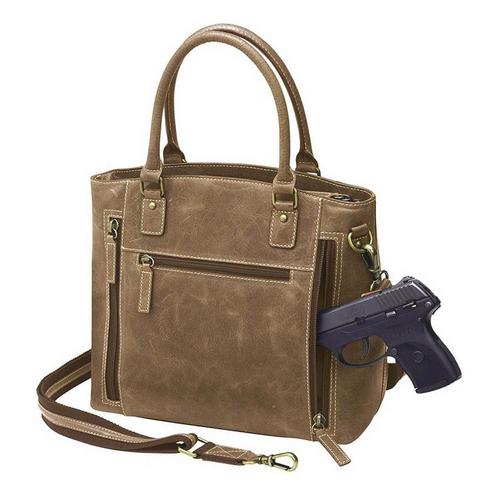 Gun Tote'n Mamas Concealed Carry Distressed Leather Tote Purse - Primary Image