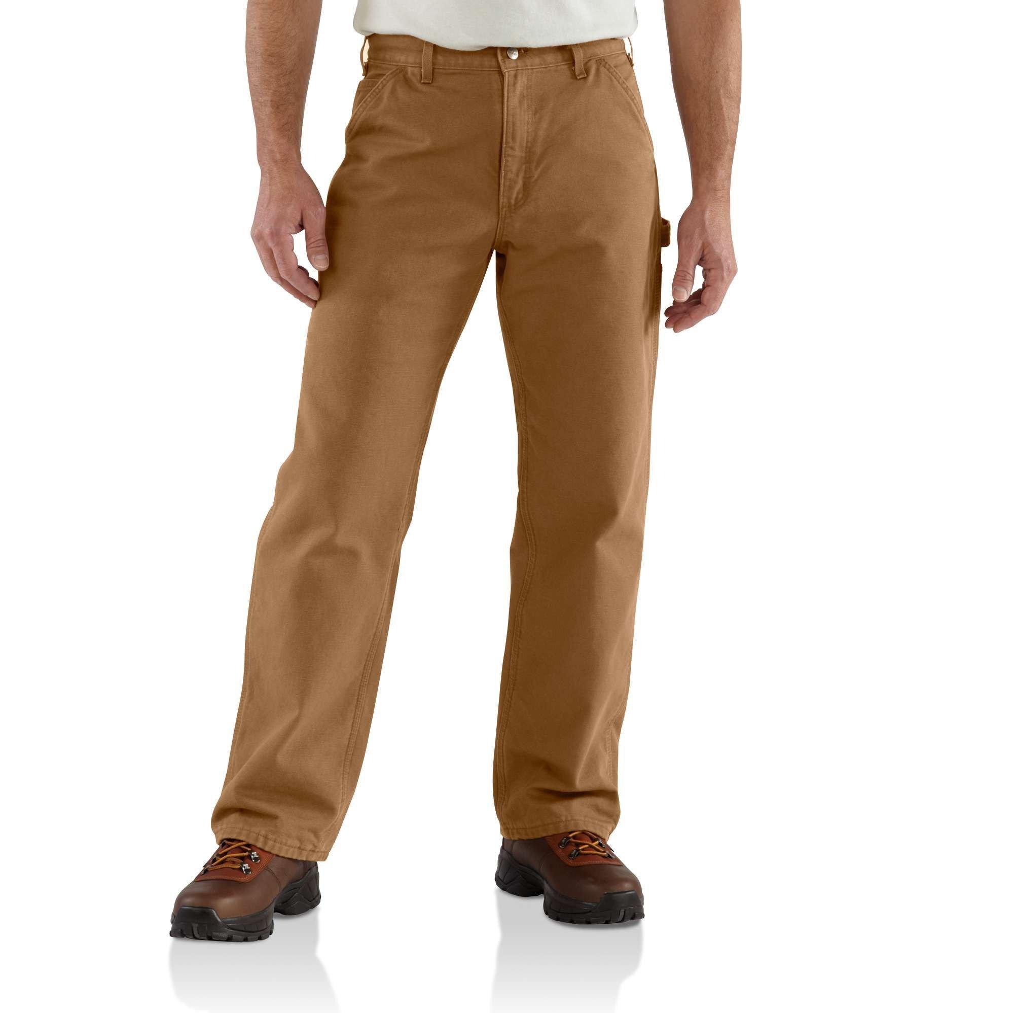 Men's Carhartt Flannel-Lined Duck Dungaree Utility Work Pants