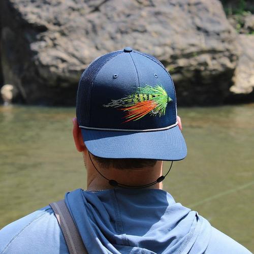 Paramount Outdoors Fire Tiger Streamer Fly Fishing Mesh Back Rope Snapback Hat - Primary Image