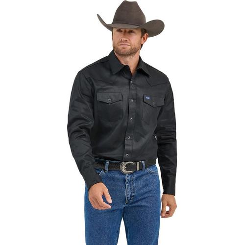 Men's Wrangler Cowboy Cut Firm Finish Twill Western Snap Work Long Sleeve Button Up Shirt - Primary Image