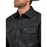 Men's Wrangler Cowboy Cut Firm Finish Twill Western Snap Work Long Sleeve Button Up Shirt - Thumbnail 4 of 5