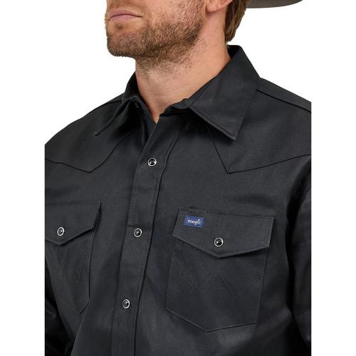 Men's Wrangler Cowboy Cut Firm Finish Twill Western Snap Work Long Sleeve Button Up Shirt - Primary Image