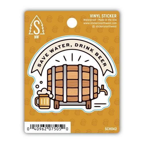 Stickers Northwest Save Water, Drink Beer Sticker Sticker - Primary Image