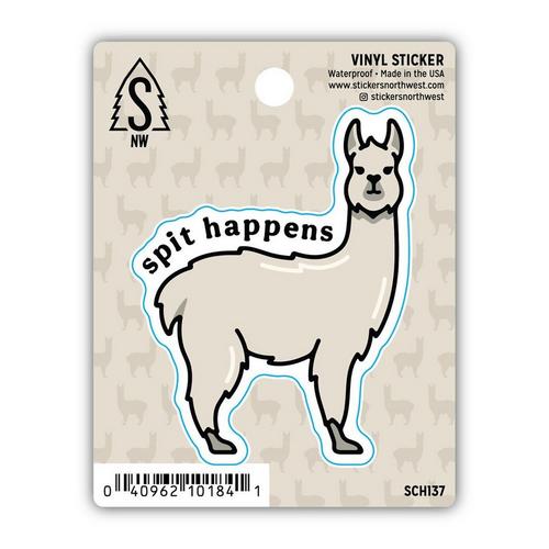 Stickers Northwest Spit Happens Llama Sticker Sticker - Primary Image