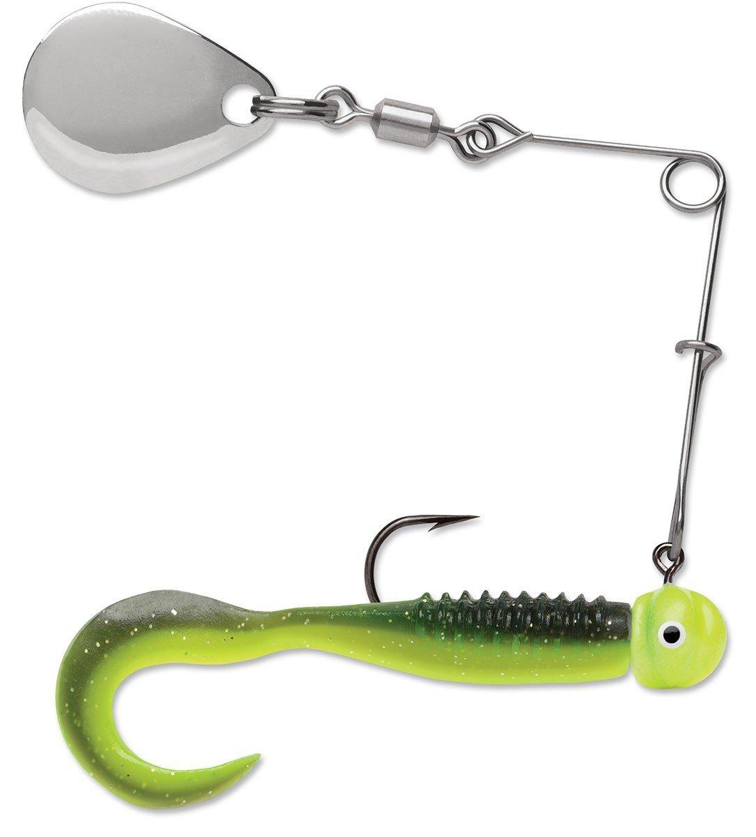 527Black Chartreuse Glow - VMC Curl Tail Spinnerbait