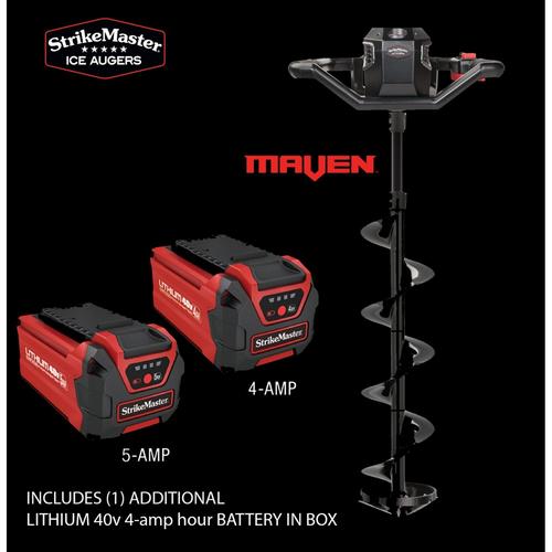 StrikeMaster Maven 40V Electric Ice Auger with (2) Batteries
