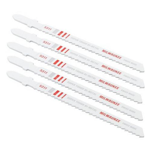 Milwaukee 4 in 10 TPI Wood Bi-Metal Jig Saw Blade - 5 Pack - Primary Image