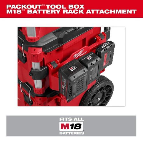 Milwaukee PACKOUT Tool Box M18 Battery Rack Attachment - Primary Image