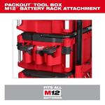 Milwaukee PACKOUT Tool Box M12 Battery Rack Attachment - Thumbnail 4 of 4