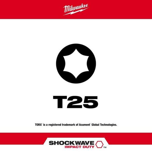 Milwaukee SHOCKWAVE 3-1/2 in Impact Torx T25 Power Bit - Primary Image