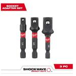 Milwaukee SHOCKWAVE Impact Duty 1/4 in Hex Shank Socket Adapter 3 pc Set - Thumbnail 1 of 5