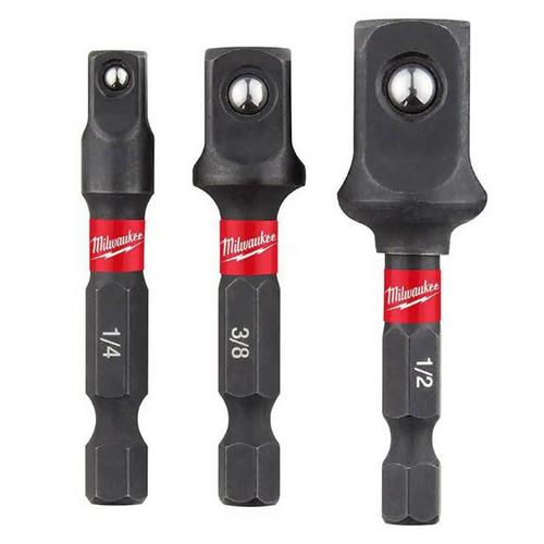 Milwaukee SHOCKWAVE Impact Duty 1/4 in Hex Shank Socket Adapter 3 pc Set - Primary Image